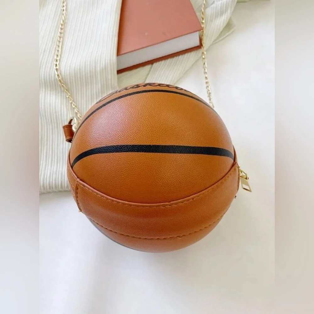 New Vegan Leather Mini Basketball Purse ~ Clutch Crossbody Basketball Bag - Picture 4 of 16